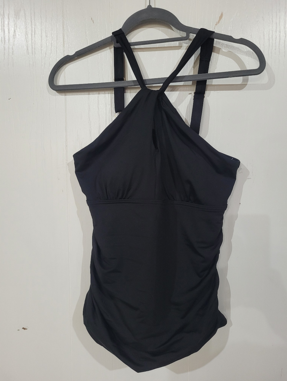 Lands' End Womens Black Halter Tankini Swimsuit Size 10-12 NWT